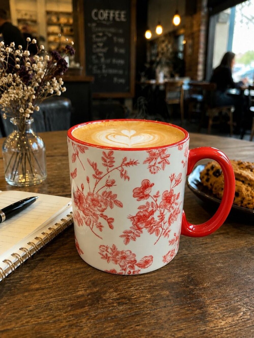 Rouge Dimpled Floral Garden Mug